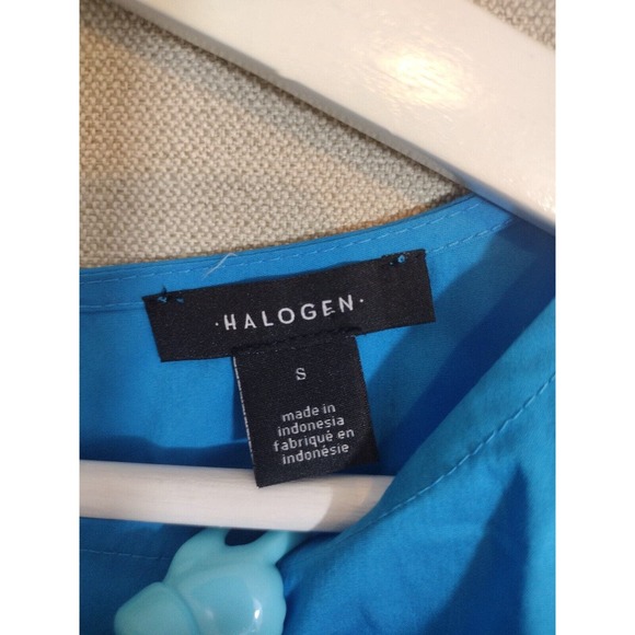 Halogen Tank Top Women's Small Blue Drawstring Sleeveless Classic Chic Shirt NWT - Picture 3 of 6